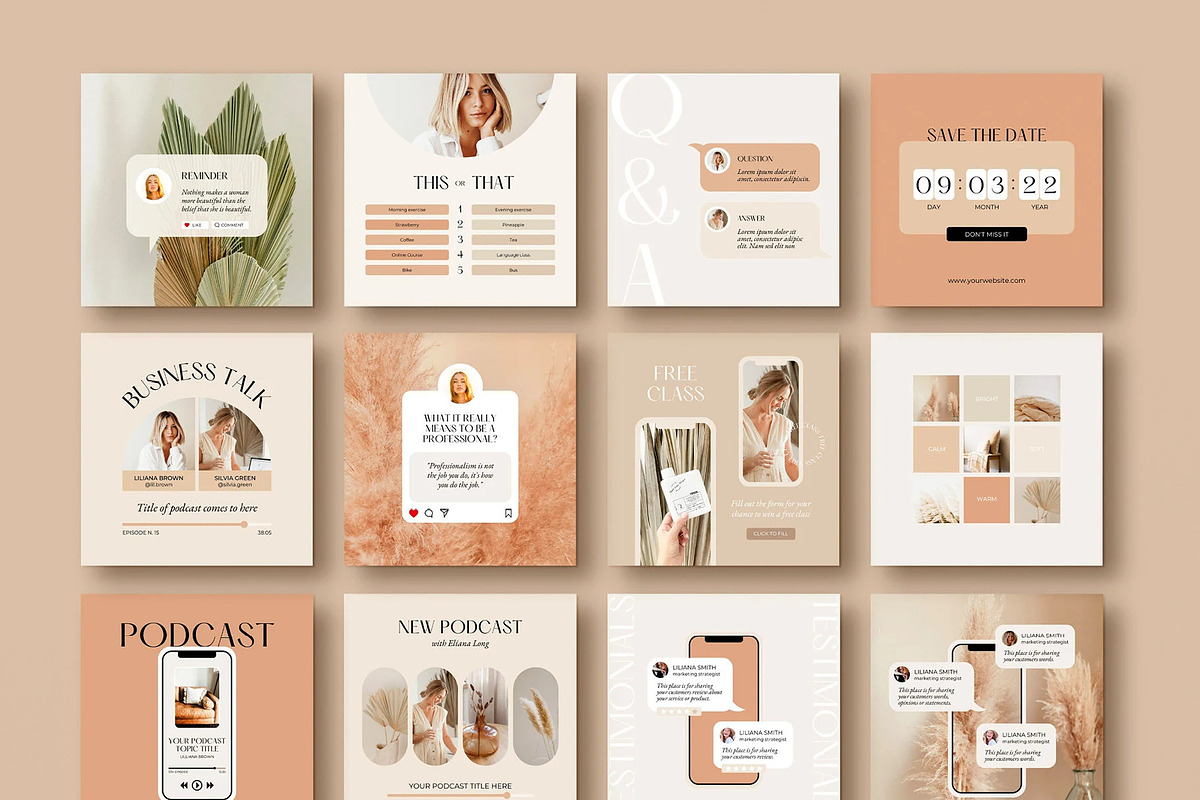 Adel Instagram Template Canva, a Social Media Template by Mirazz (Photo 2 of 9)