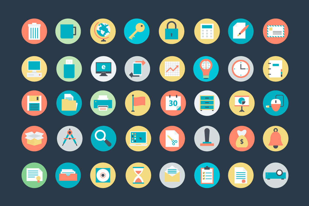 100+ Flat Office Icons, a Duotone Icon by Vectors Market (Photo 2 of 4)