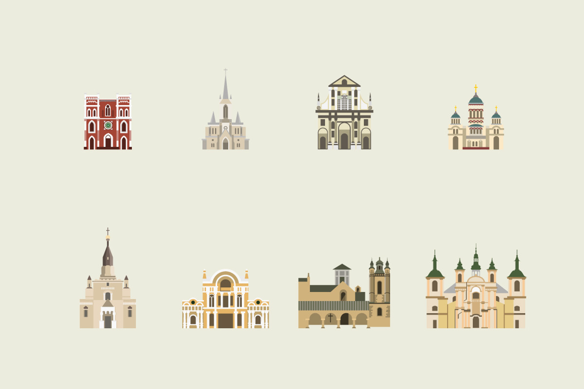 Ukrainian Architecture Set (72 pcs), an Object Graphic by atomo (Photo 3 of 5)