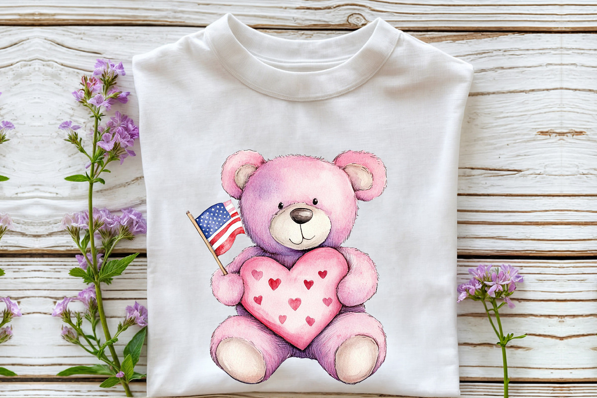 4th of July Pink Baby Nursery Clipar, an Illustration by Rose Art (Photo 5 of 7)