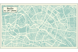 Berlin Germany City Map In Retro