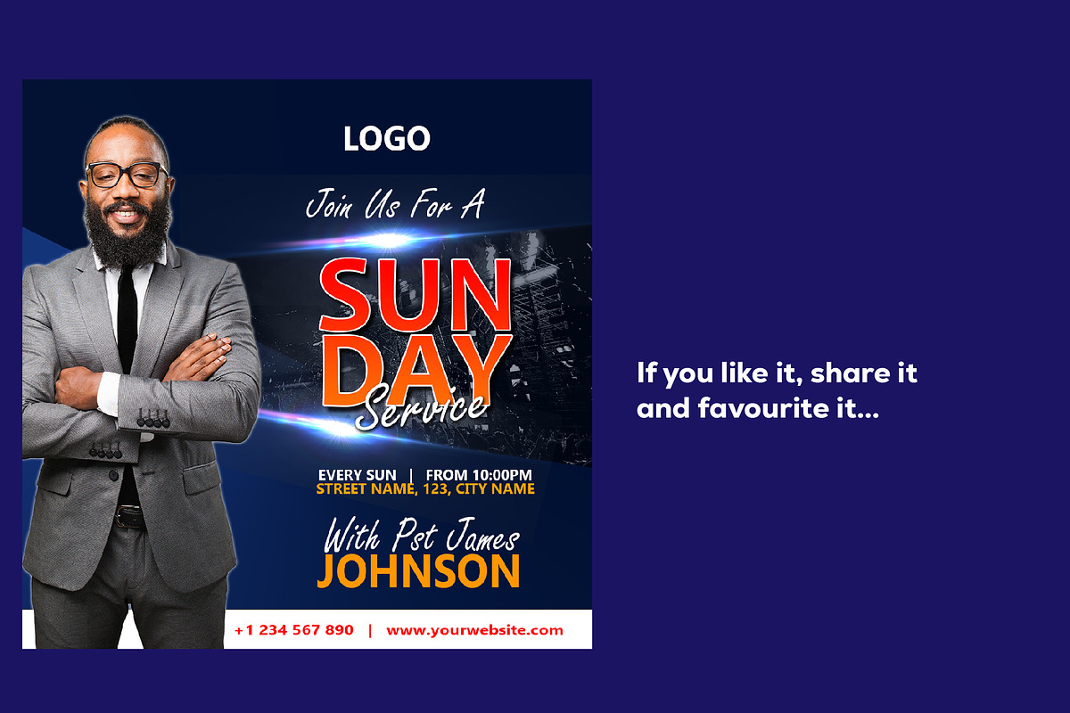Church Flyer Photoshop Template, a Flyer Template by Sipi_Graphics (Photo 6 of 6)