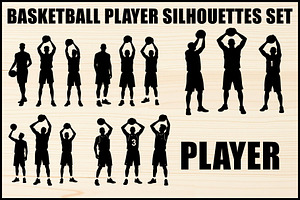 Basketball Player Silhouettes Pack, an Object Graphic by jahid234