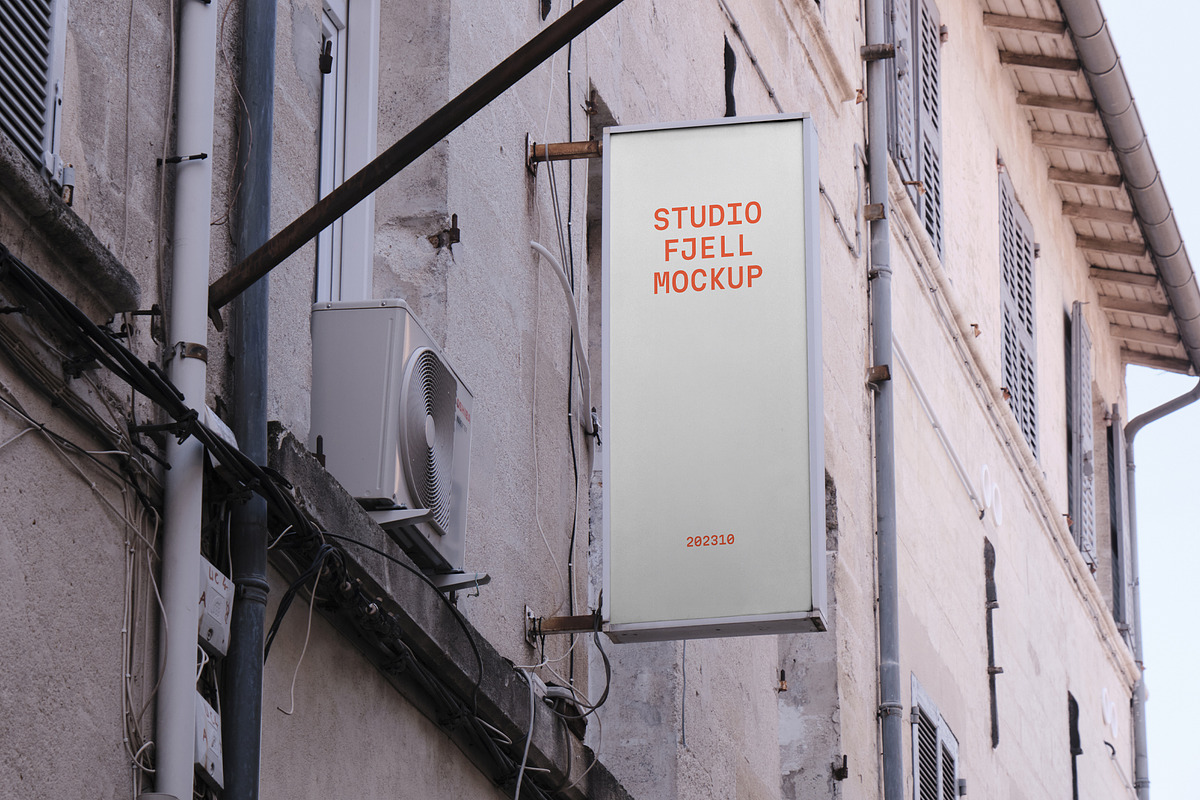 Vertical Wall Sign Mockup, an Advertising Mockup by Sander Evers (Photo 2 of 3)