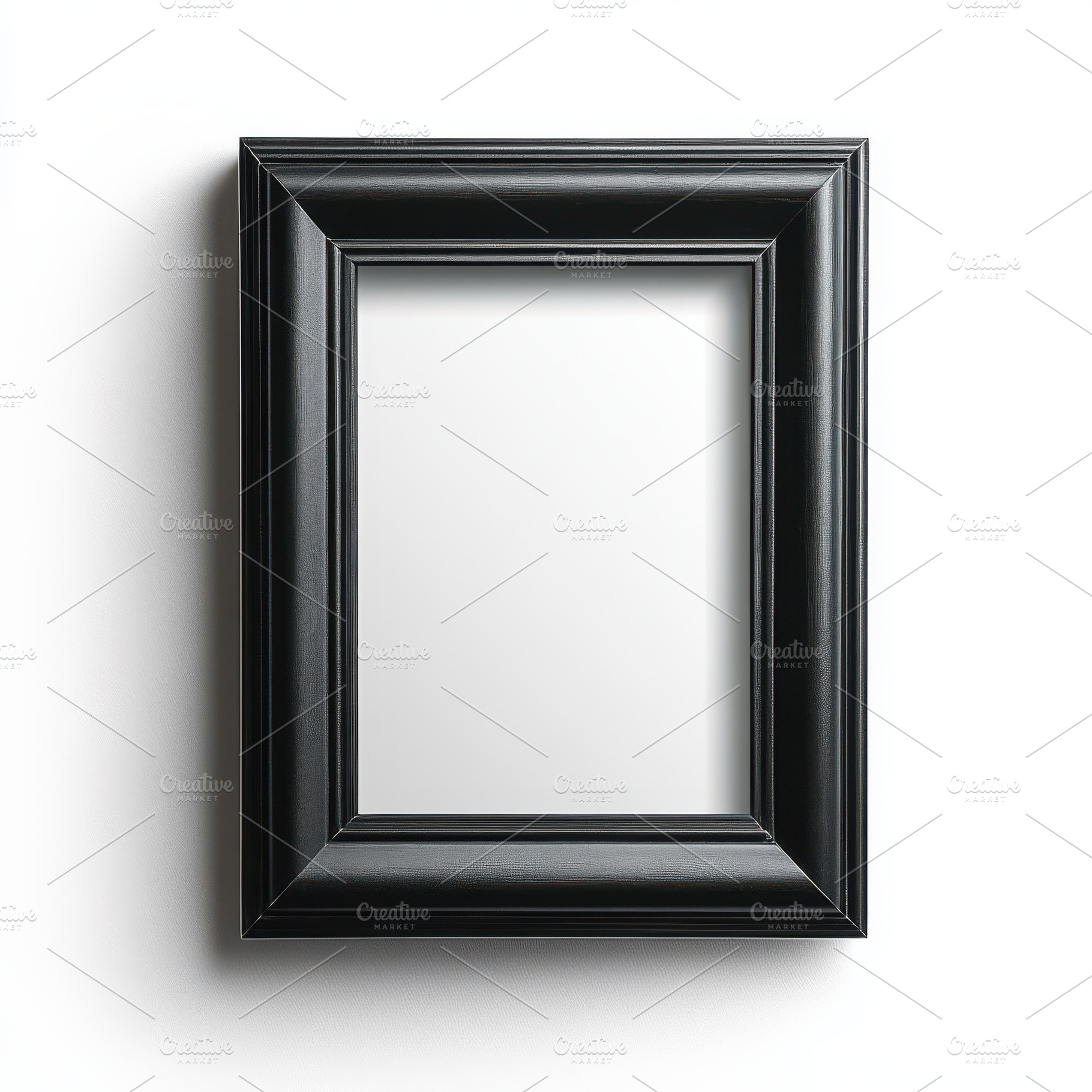 Black picture frame on white backgro, an Abstract Photo by Pixeness Studio