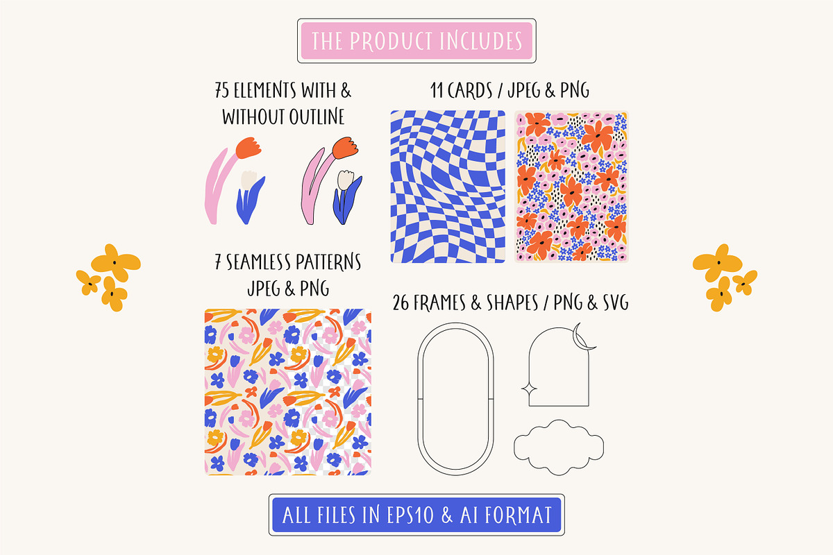 Flowery / Graphics & patterns, a Decorative Illustration by by Margo (Photo 2 of 9)
