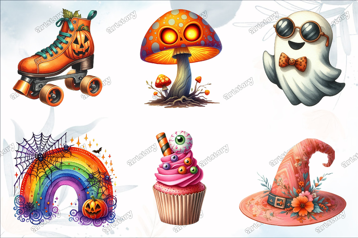 Groovy Halloween Day Clipart, a Graphic by designcity5 (Photo 3 of 5)