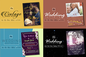  4 Wedding Invitation Bundle