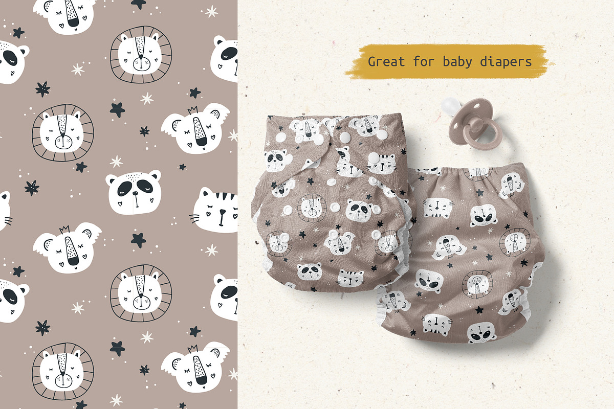 Moon Collection-Baby Digital Papers, a Pattern Graphic by Cuteanny Design (Photo 6 of 7)