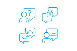 Speech bubbles for communication, an Outline Icon by IMG Visuals