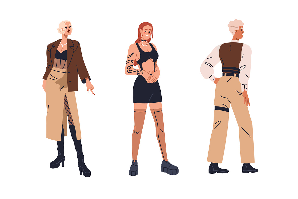 Sexy people in sassy fashion outfits, a Person Illustration by Good Studio (Photo 3 of 5)