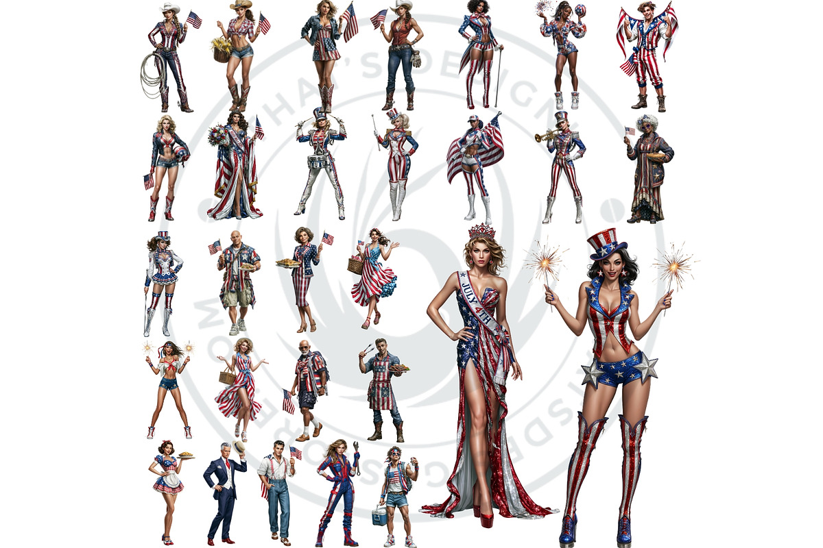 4th of july Patriotic Characters V2, a Person Illustration by ThatsDesignArt (Photo 5 of 10)