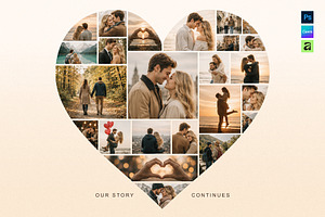 Love Heart Photo Collage Template, a Social Media Template by DesignerCandies