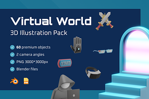 3D Virtual World Illustration Pack