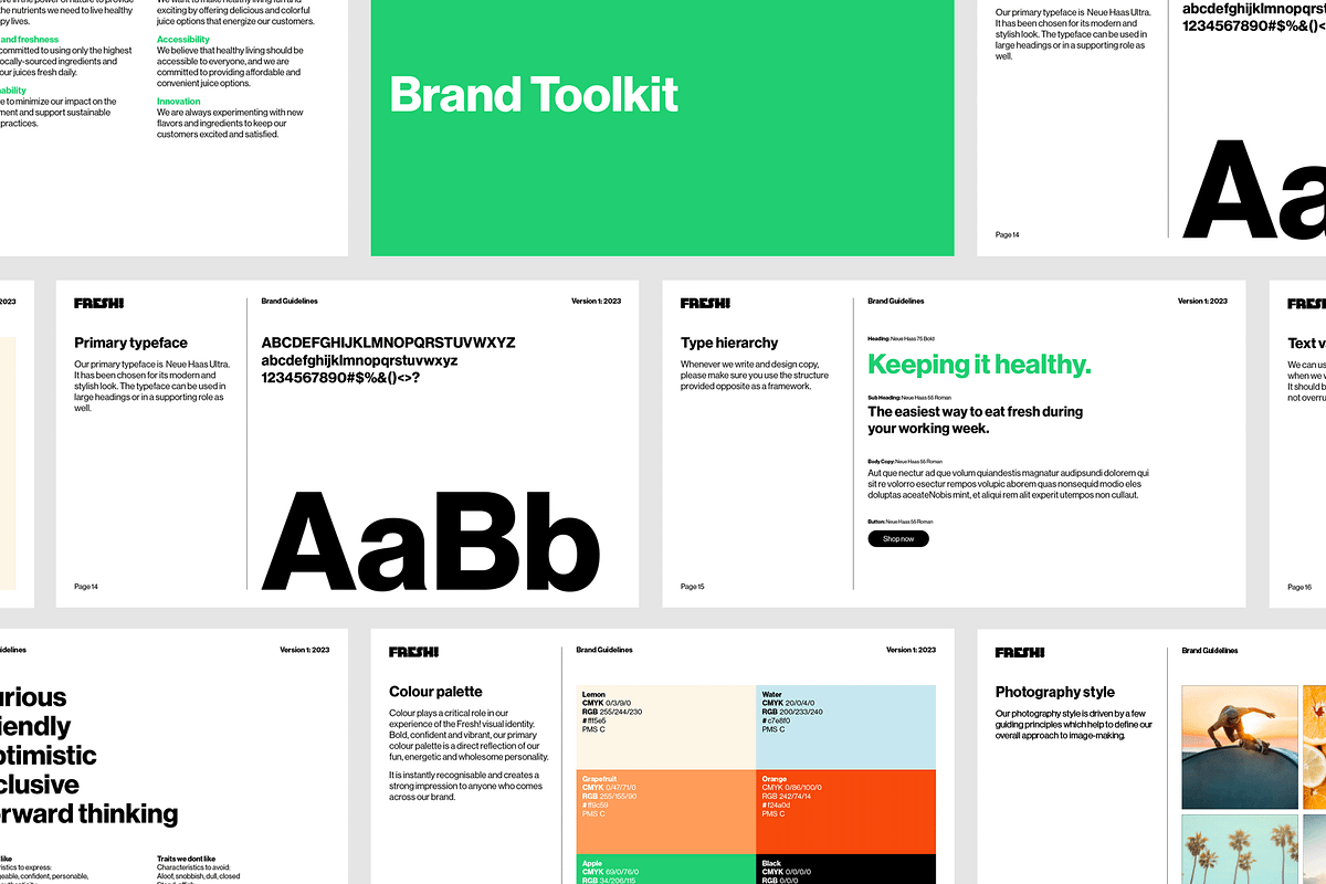 Fresh! Brand Guidelines Template, a Presentation Template by Sam Merrigan Design (Photo 2 of 3)