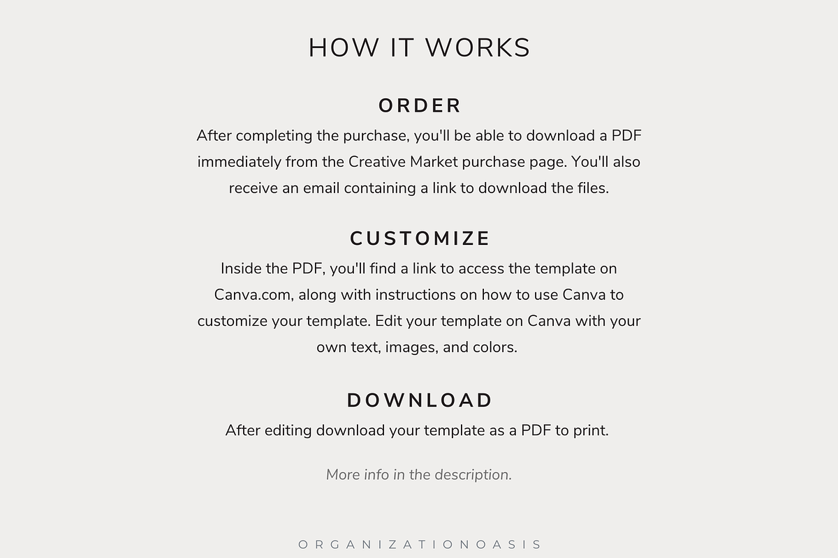 Minimalist Recipe Page Template, a Card Template by OrganizationOasisRo (Photo 5 of 10)