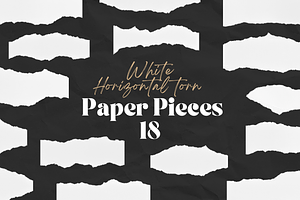 18 White Horizontal Ripped Papers