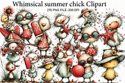whimsical summer chick Clipart, an Illustration by Designworld (Thumbnail 1 of 4)