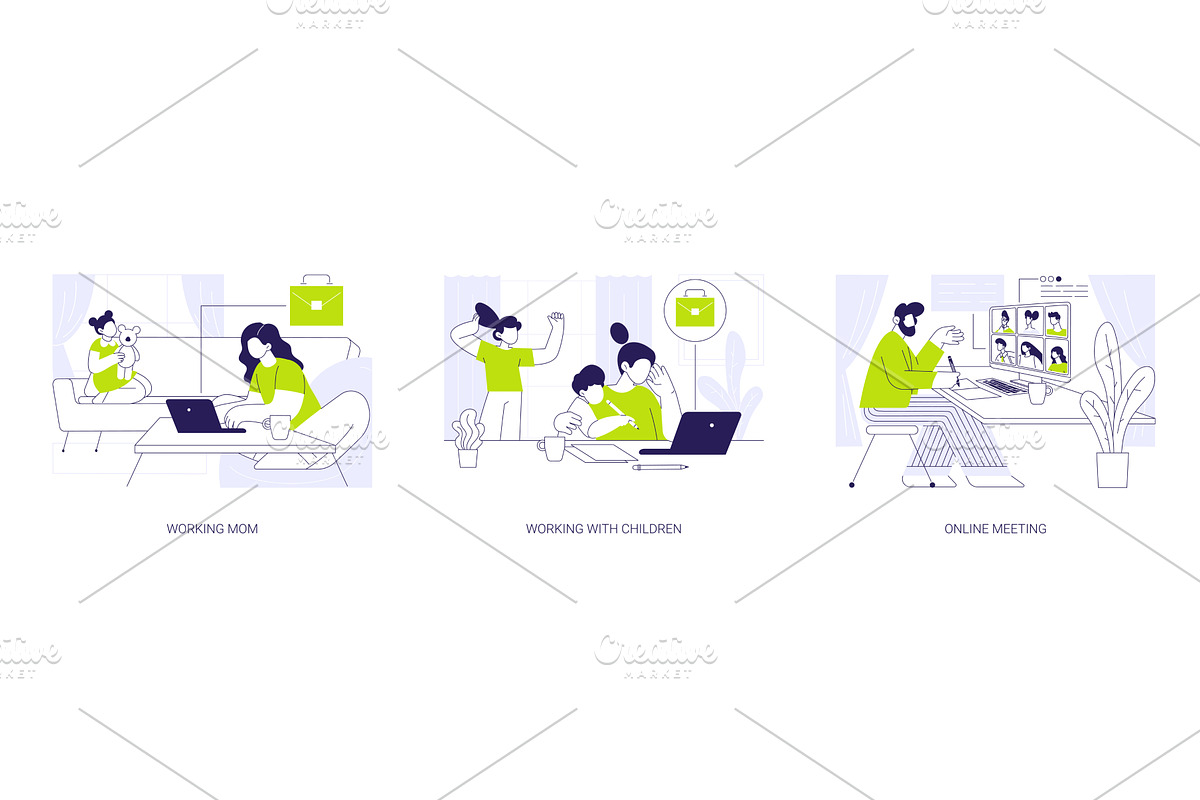 Home office isolated cartoon vector, a Finance Illustration by Visual Generation