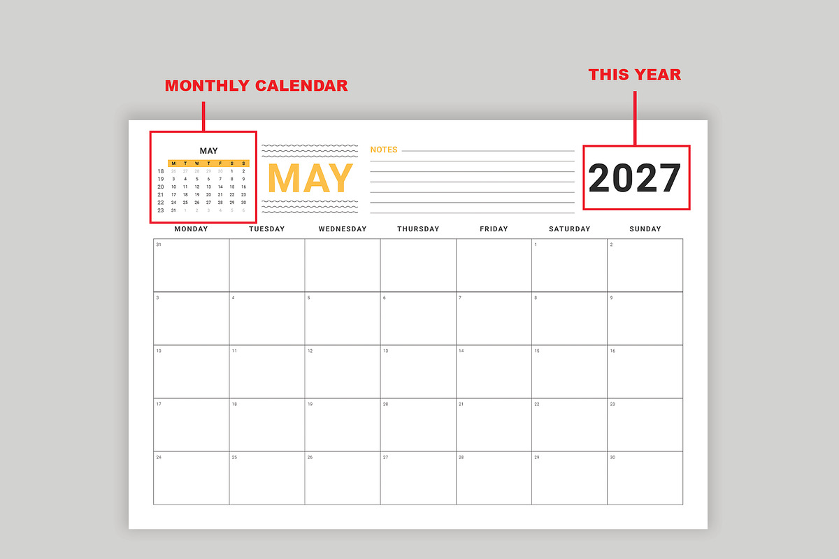 Monthly Planner Bundle 2026-2030, a Stationery Template by Design Zone (Photo 6 of 8)