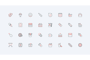 Traditional food & dishes icons, an Object Illustration by Lemberg Vector