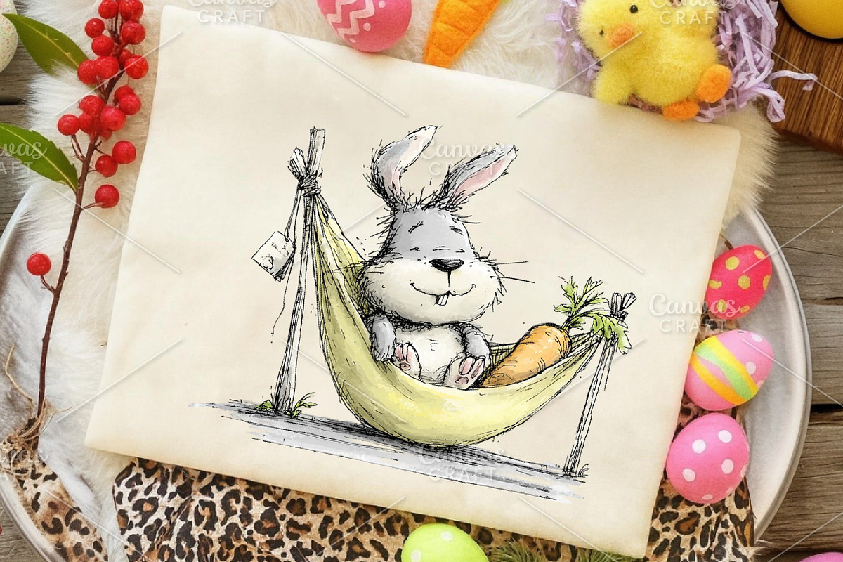 Quirky Easter Bunny Clipart Bundle, an Illustration by Canvas Craft (Photo 4 of 6)