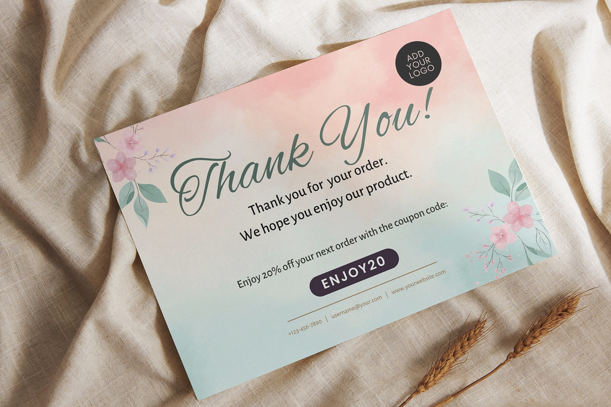 Business Thank You Card Canva 1, a Card Template by ER Designs House (Photo 2 of 5)