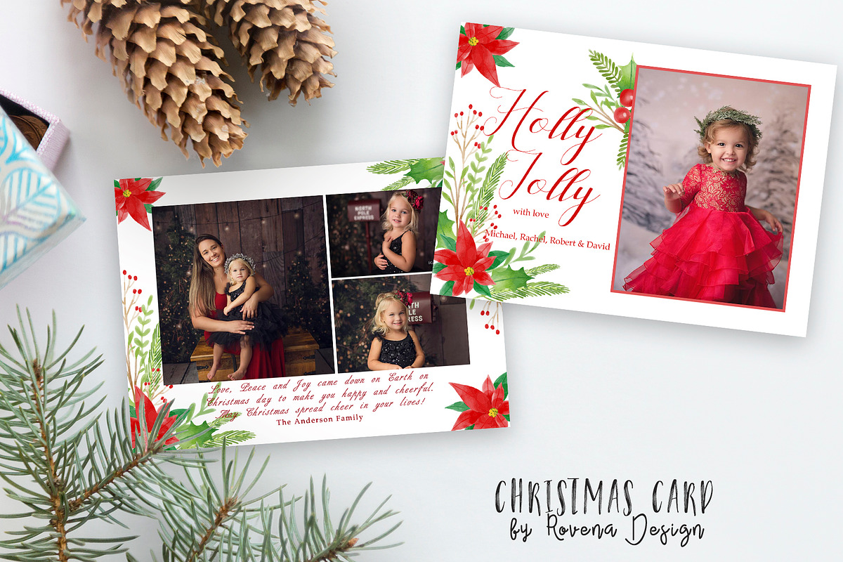 Christmas Card Template, a Card Template by Rovena Design (Photo 2 of 2)