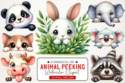 Quirky Animal Peeking Clipart, an Illustration by RobertsArt (Thumbnail 1 of 7)