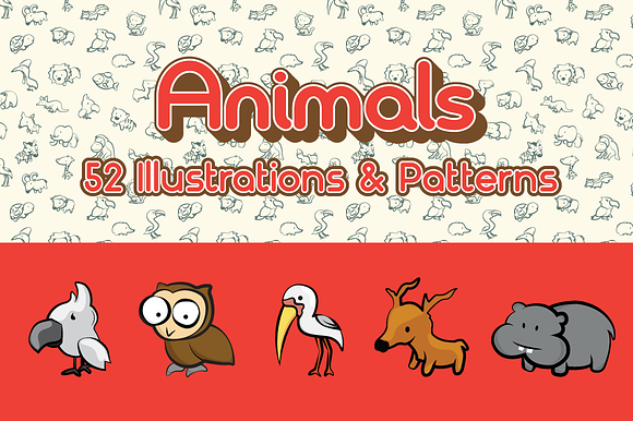 52 Animals Illustration Pattern