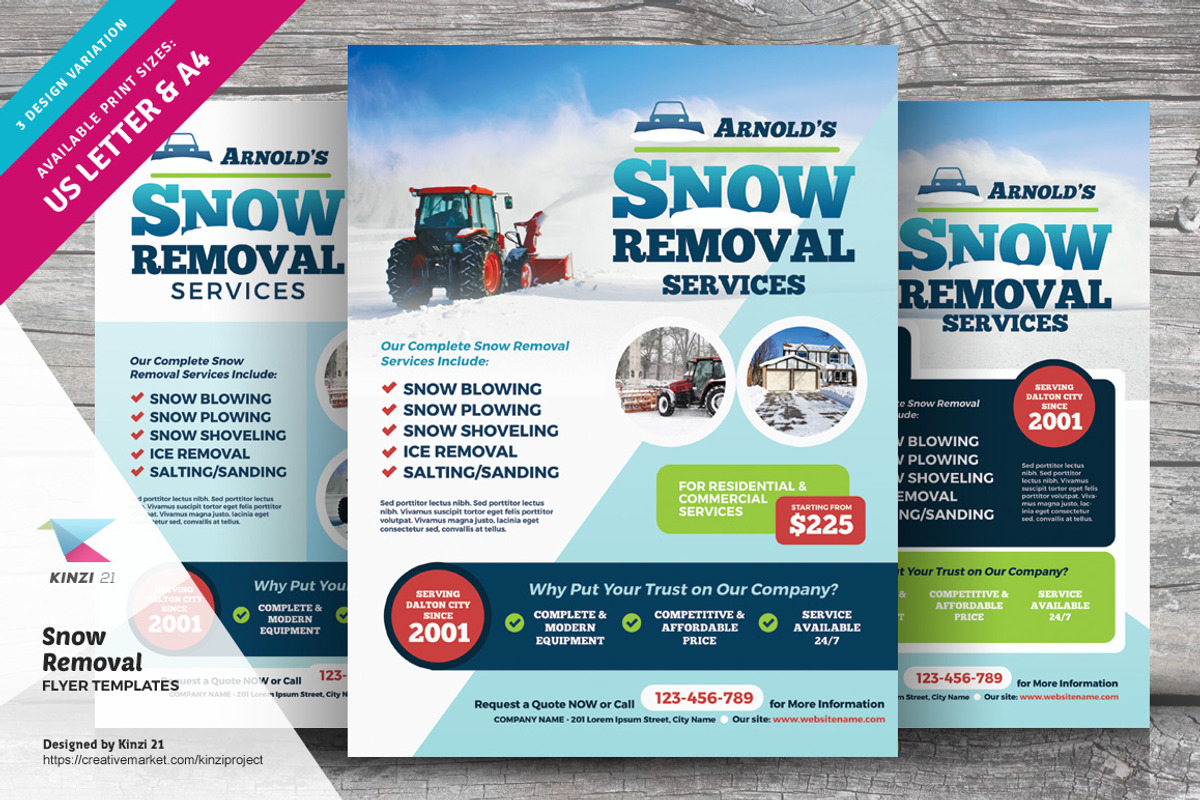 Snow Removal Flyer Templates, a Flyer Template by kinzi21 (Photo 1 of 4)