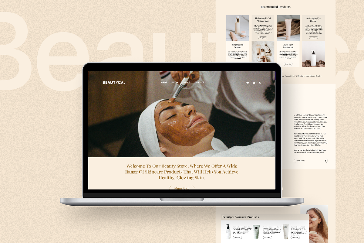 Beautyca Landing Page, an UI Kit Template by slidenotion (Photo 6 of 6)