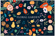 FLORAL GARDEN - clipart collection, a Texture Illustration by Spark Studio Brushes (Thumbnail 1 of 7)
