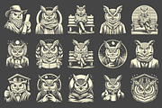 Vintage Great Horned Owl Designs, an Animal Illustration by devastd (Thumbnail 12 of 13)
