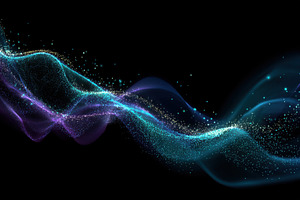 Abstract Blue Purple Glittering Wave, an Arts & Entertainment Photo by Pixeness Studio
