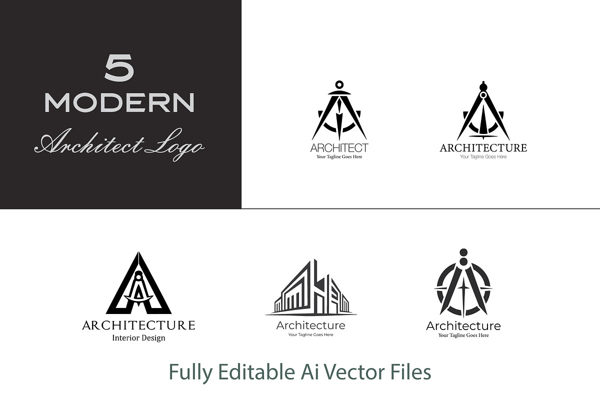 Modern Architect Logo Bundle, a Branding & Logo Template by YUDesignStore (Photo 1 of 10)
