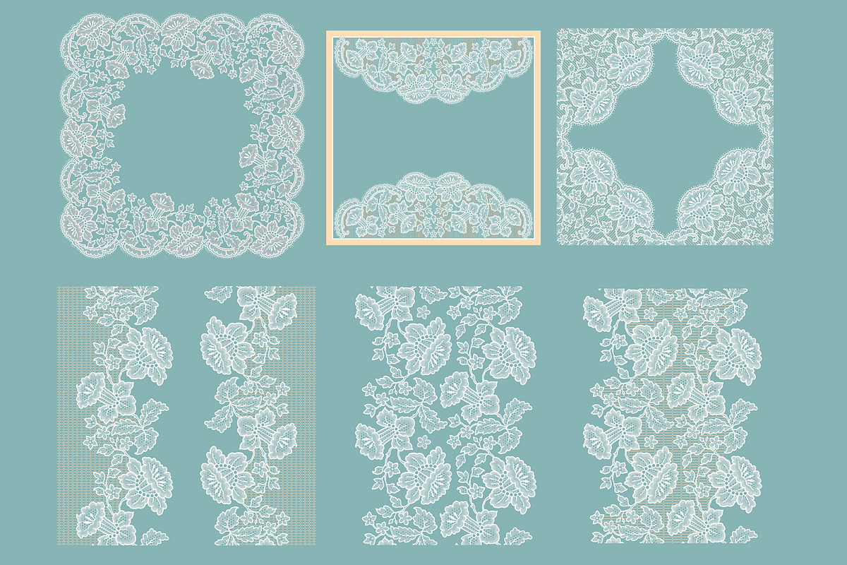 lace seamless patterns, ribbons., a Pattern Graphic by Ajuga (Photo 3 of 3)