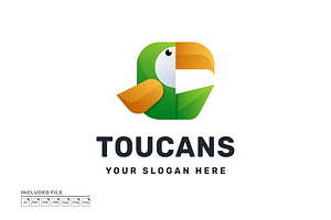 Toucan Gradient Colorful Vector Logo, a Branding & Logo Template by yuanesei