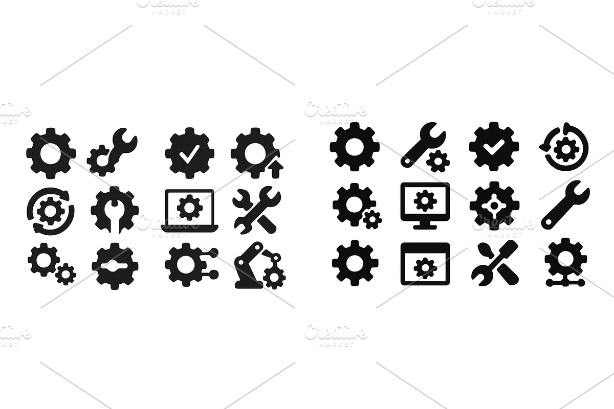 Gear and tool icons collection, an Illustration by ZinetroN