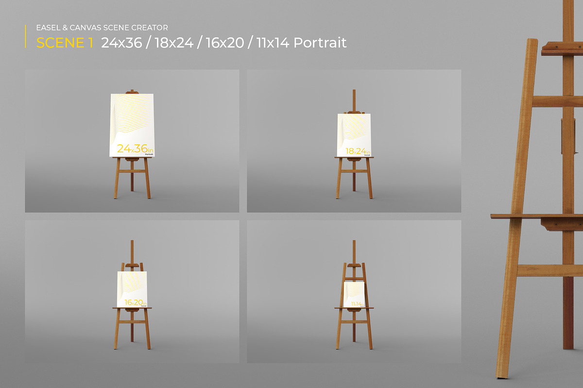 Easel & Canvas Scene Creator, a Product Mockup by KIPET (Photo 6 of 18)