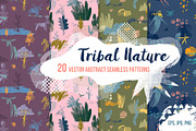 TRIBAL NATURE. 20 VECTOR PATTERNS, a Pattern Graphic by Shusha Guna Art (Thumbnail 1 of 15)