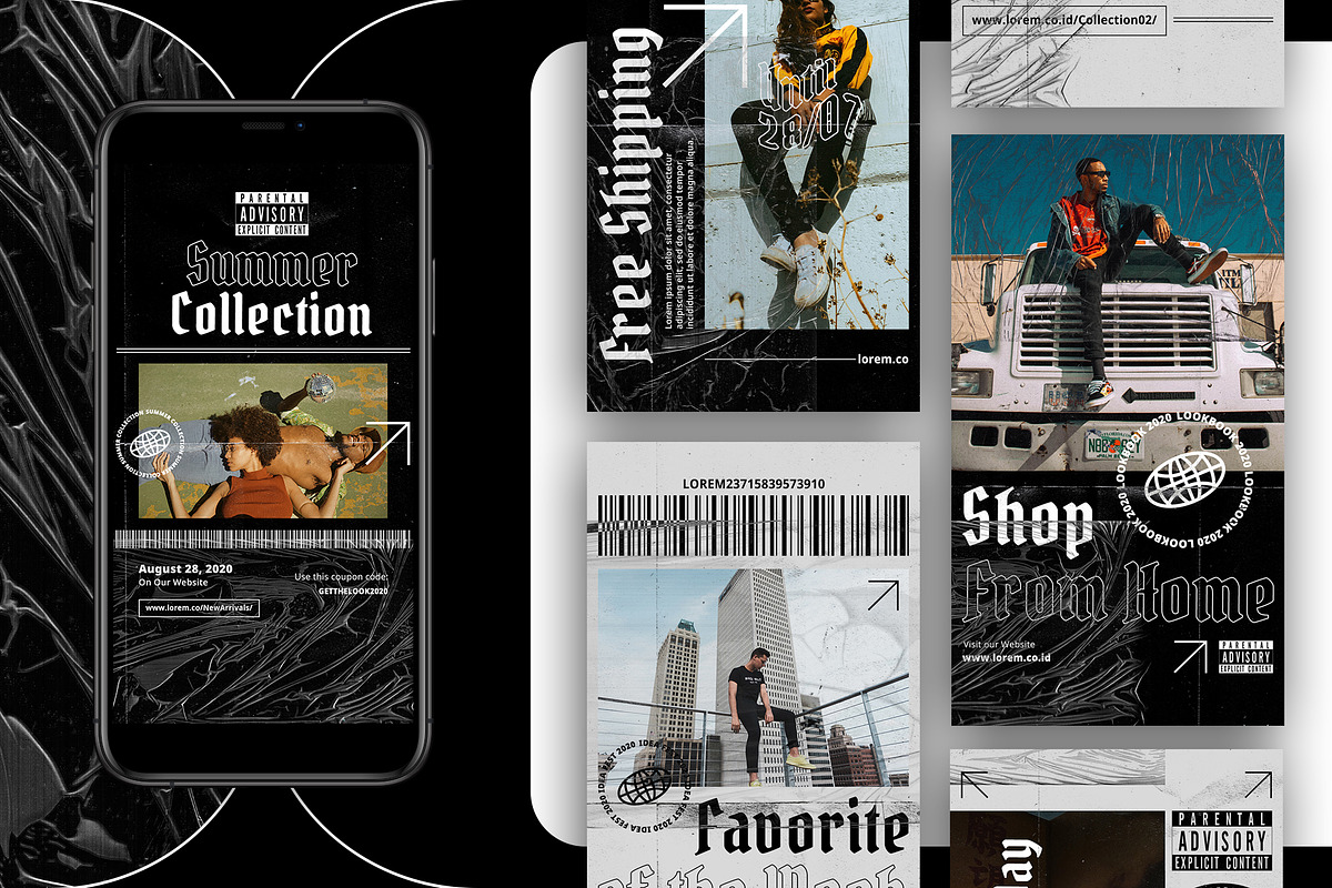 SALE! Streetwear Vol2 Instagram Pack, a Social Media Template by Nenjo Studio (Photo 3 of 4)