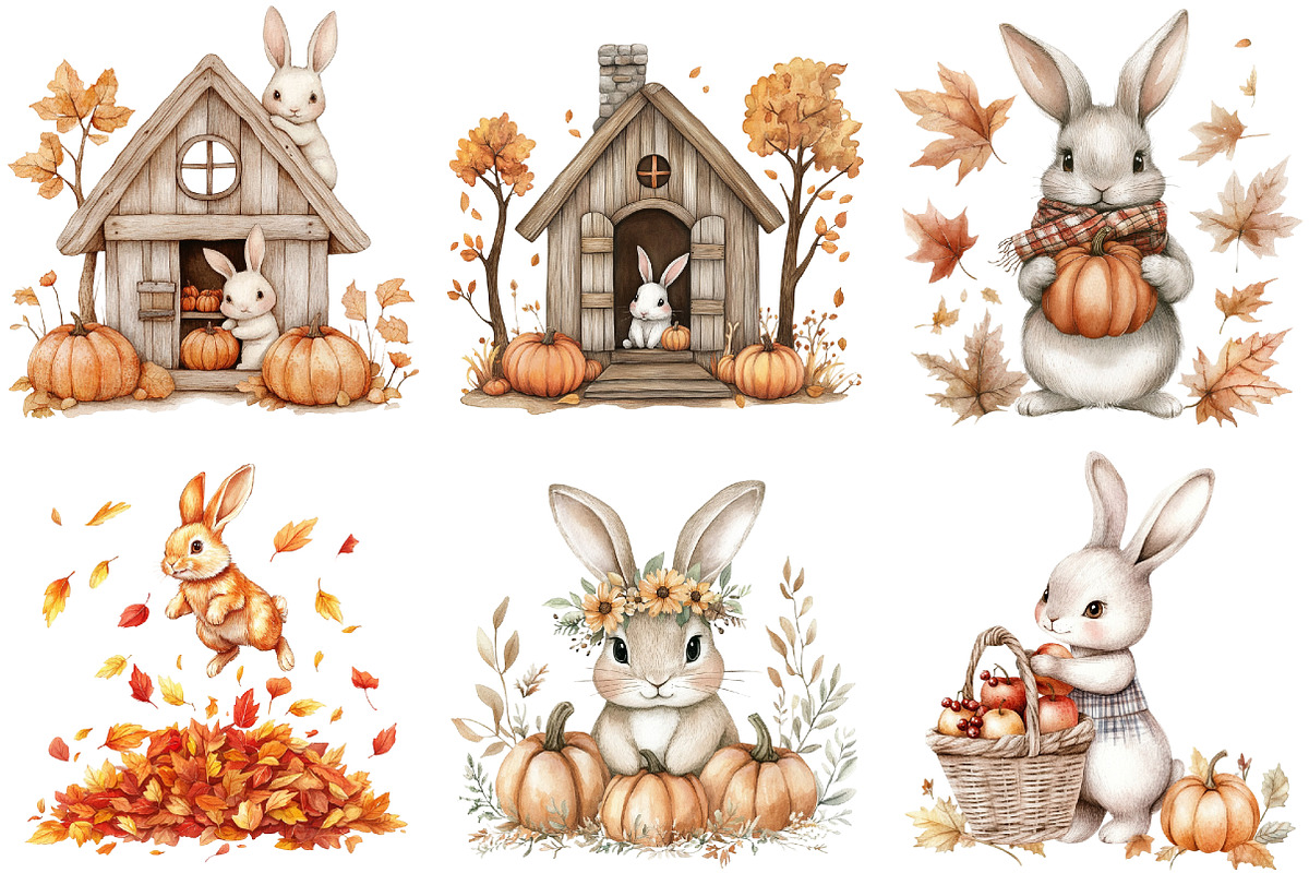 Cute Autumn Bunny Sublimation, an Illustration by CitraGraphics (Photo 3 of 6)