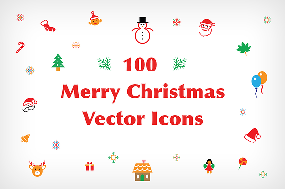 100 Merry Christmas Vector Icons preview 4