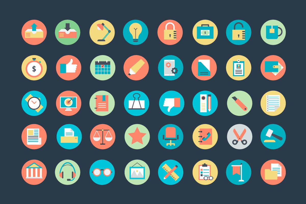 100+ Flat Office Icons, a Duotone Icon by Vectors Market (Photo 3 of 4)