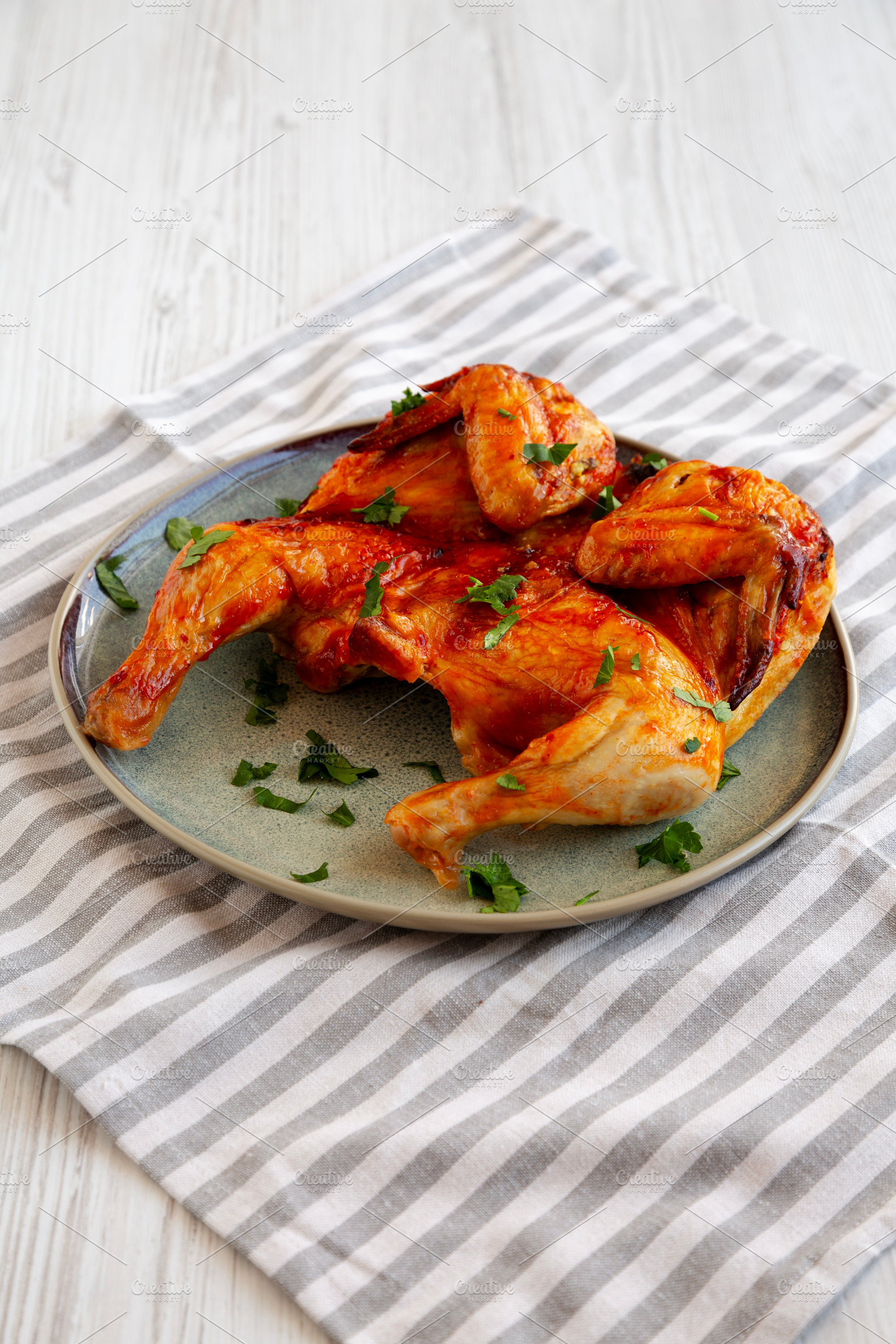 Healthy Homemade Spatchcocked Grilled Piri-Piri Chicken with Par, a Food & Drink Photo by LiudmylaChuhunova
