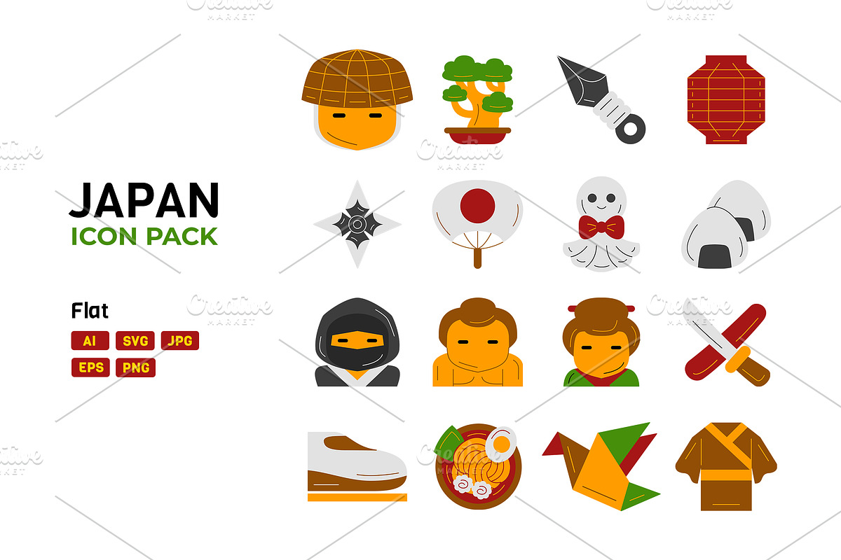 Japan Icon Pack Flat Style, a Solid Icon by MEDZ (Photo 3 of 3)