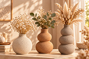 Vintage Textured Vase Collection STL, a Scene 3D Model by Layerology (Thumbnail 4 of 4)