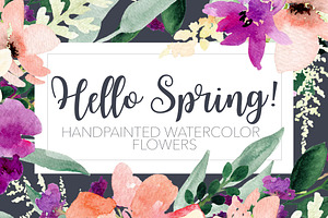 Hello Spring! Hand painted flowers 