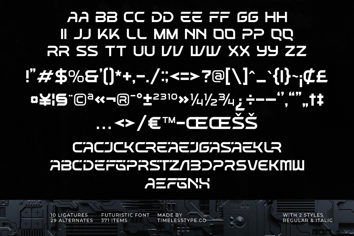Chrome Quantum Futuristic Font, a Sans Serif Font by timelesstype.co (Photo 18 of 20)